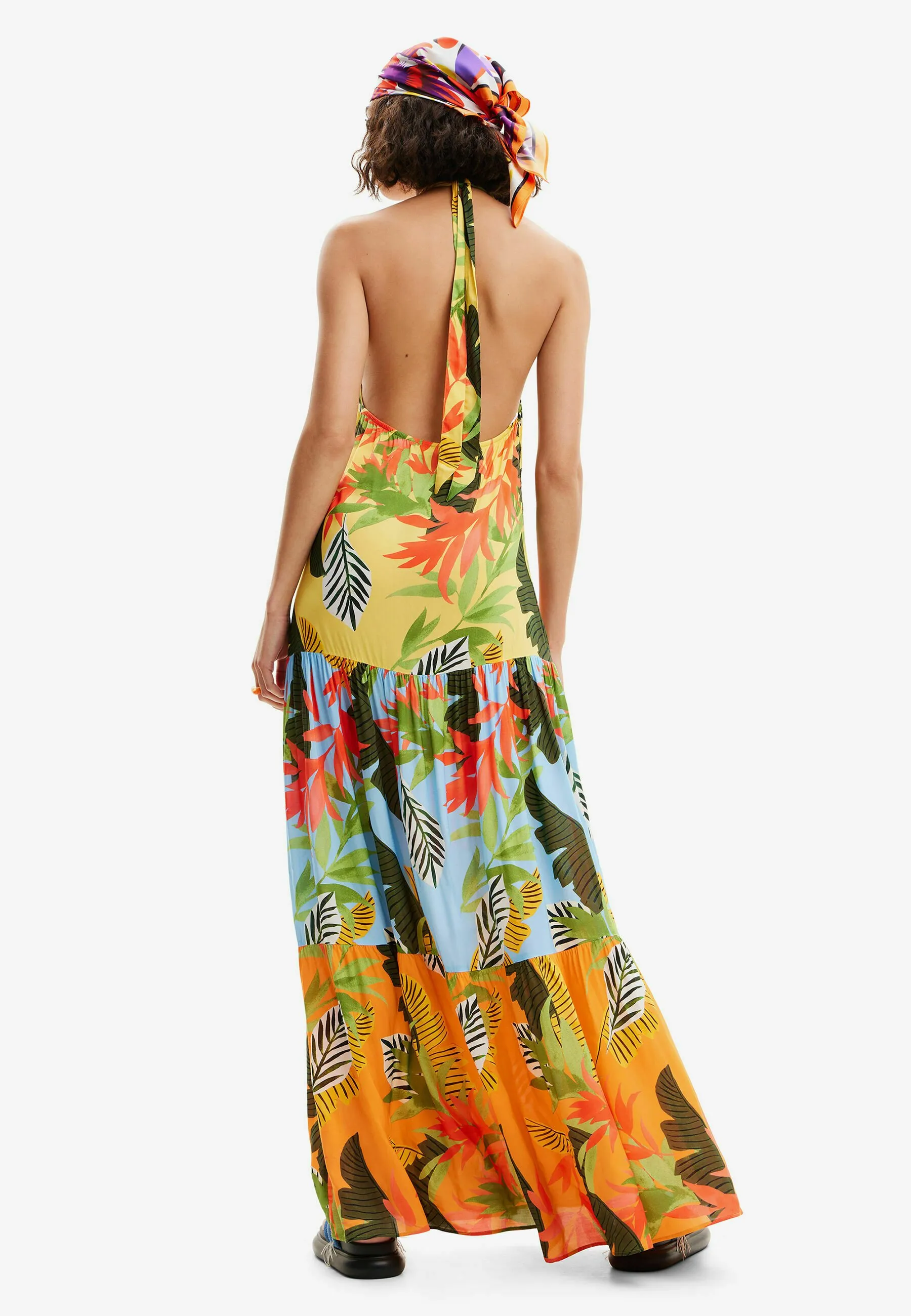 TROPICAL HALTER NECK  - Vestito lungo