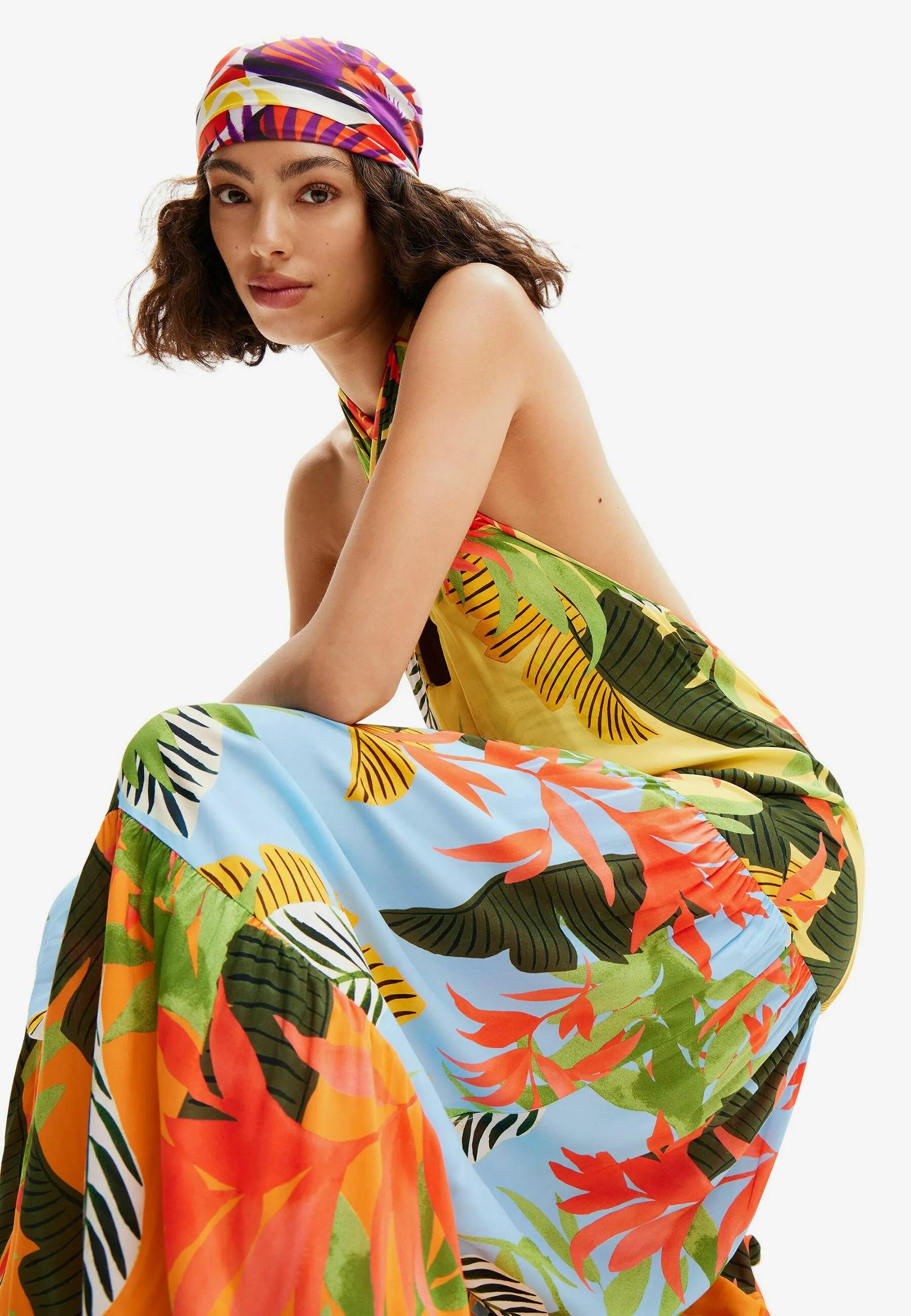 TROPICAL HALTER NECK  - Vestito lungo