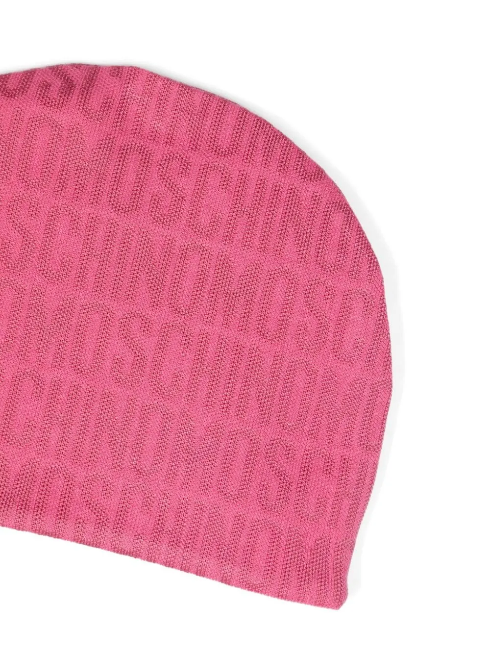 Tutina con cappellino per neonata Moschino Kids rosa con logo jacquard