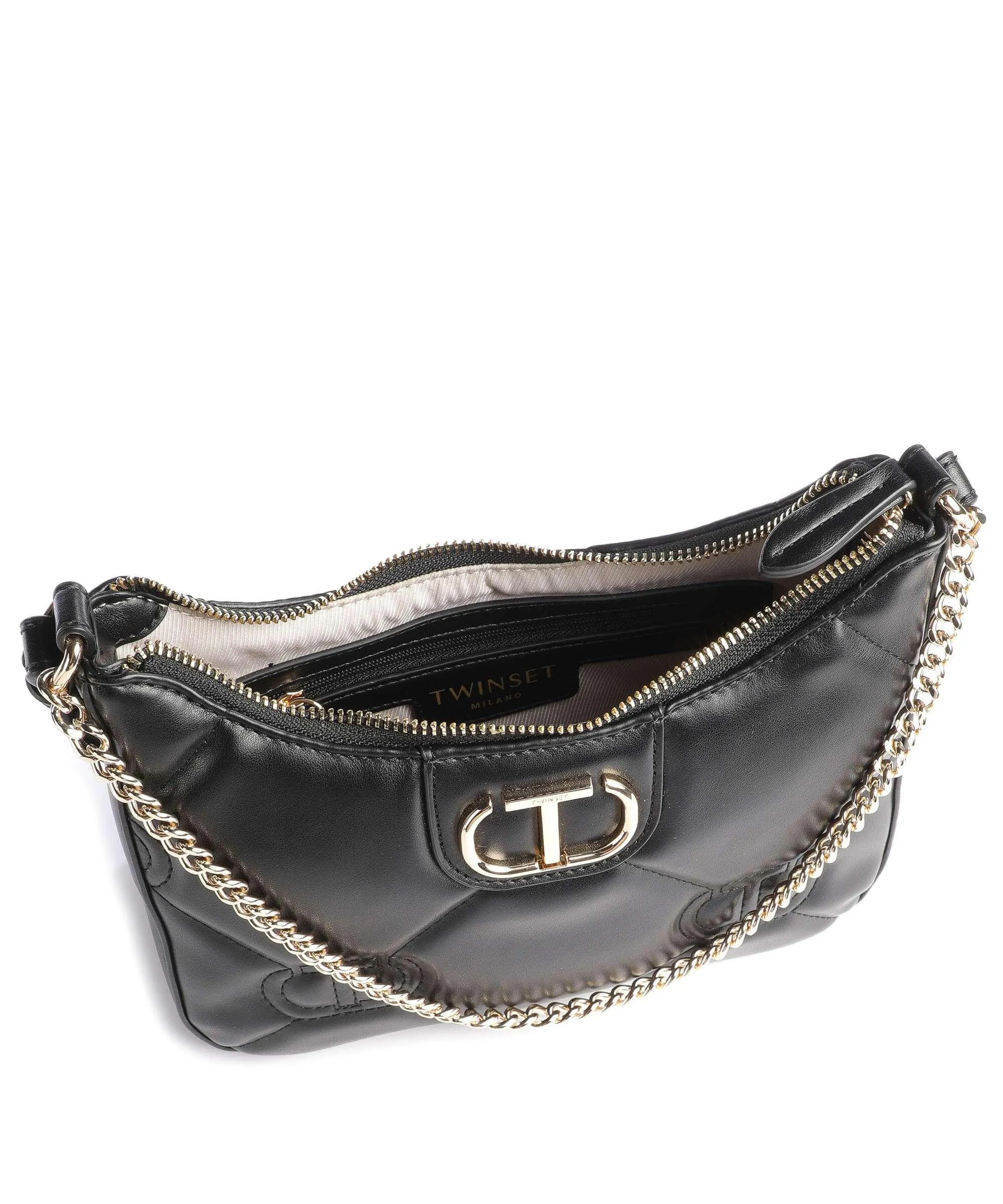  Twinset Signature Matelasse' Borsa a spalla pelle sintetica nero  