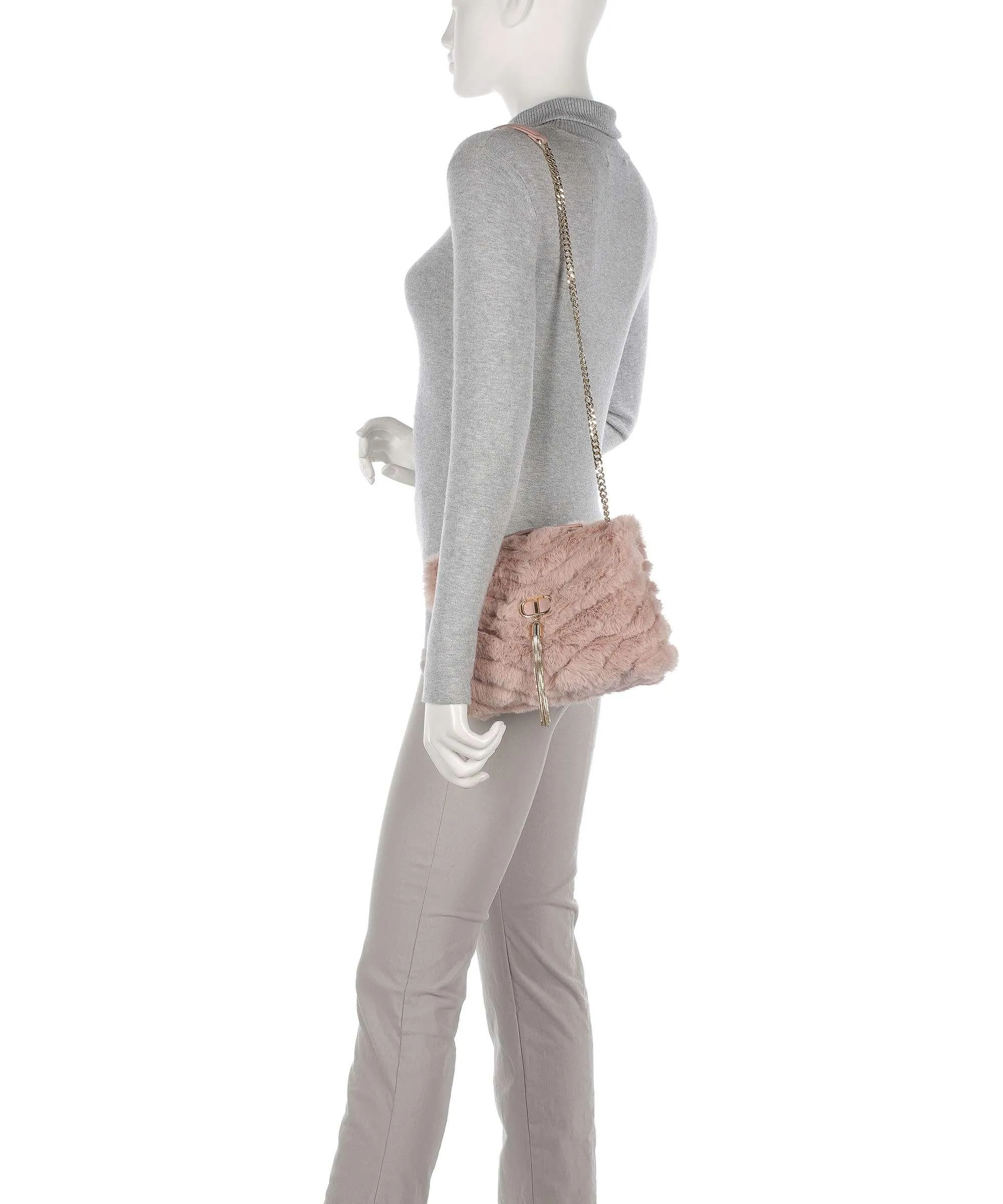 Twinset Soft Dreamy Borsa a spalla eco-pelliccia rosa  