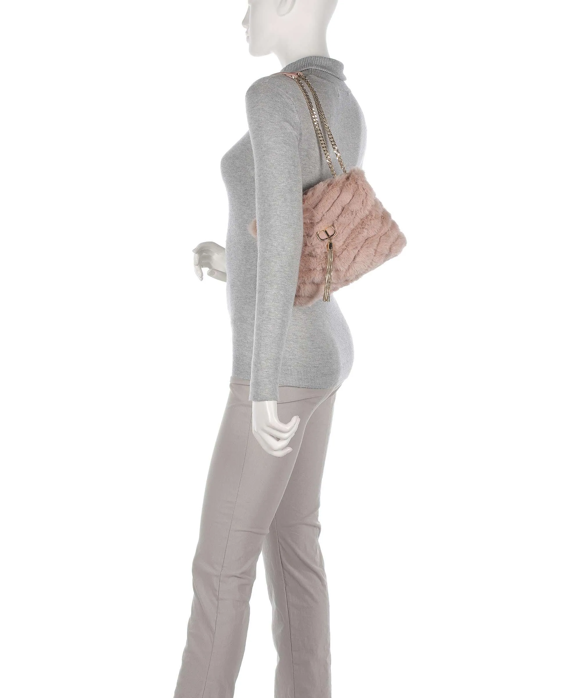  Twinset Soft Dreamy Borsa a spalla eco-pelliccia rosa  