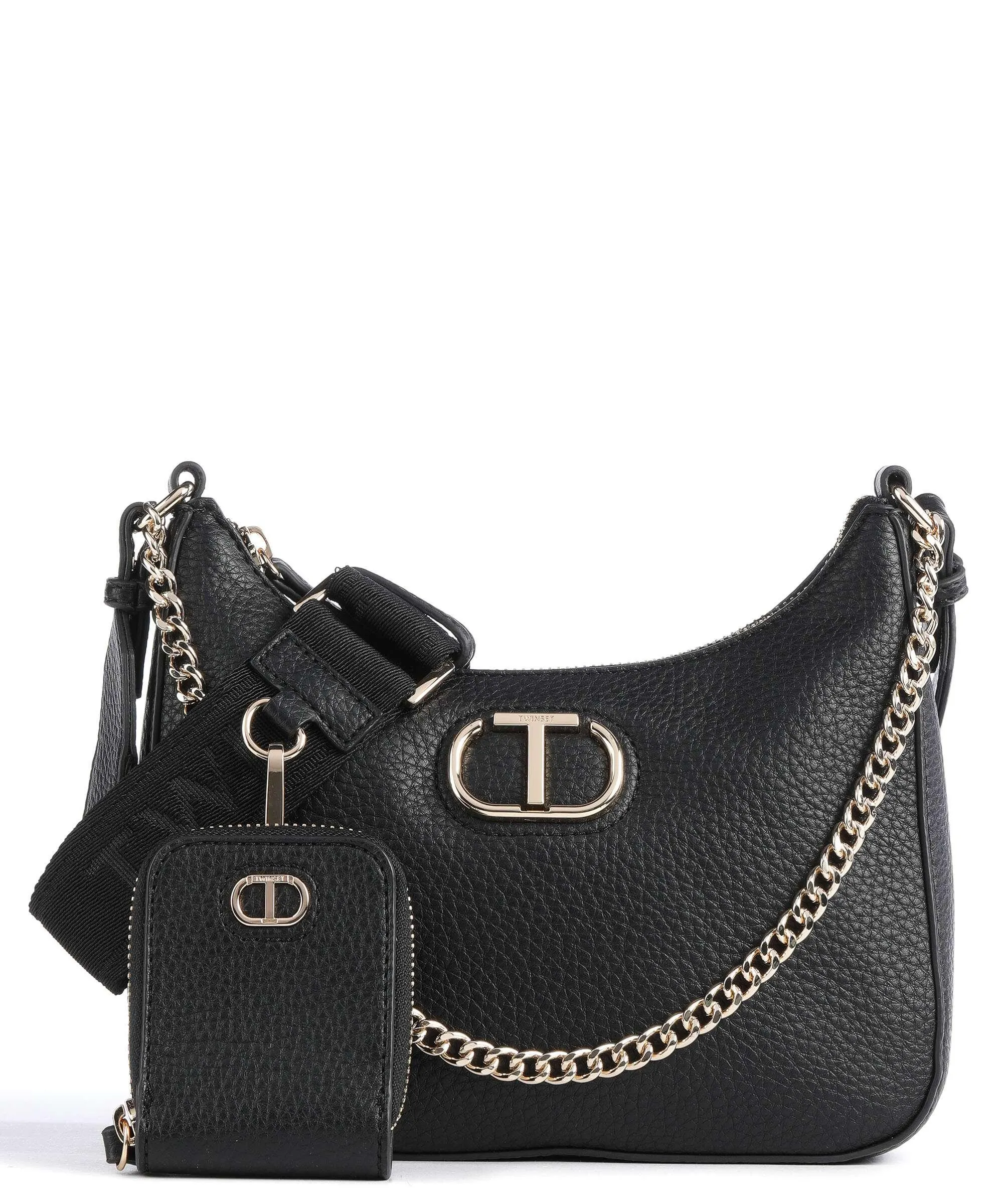  Twinset Soft Grain Borsa a spalla pelle sintetica nero  