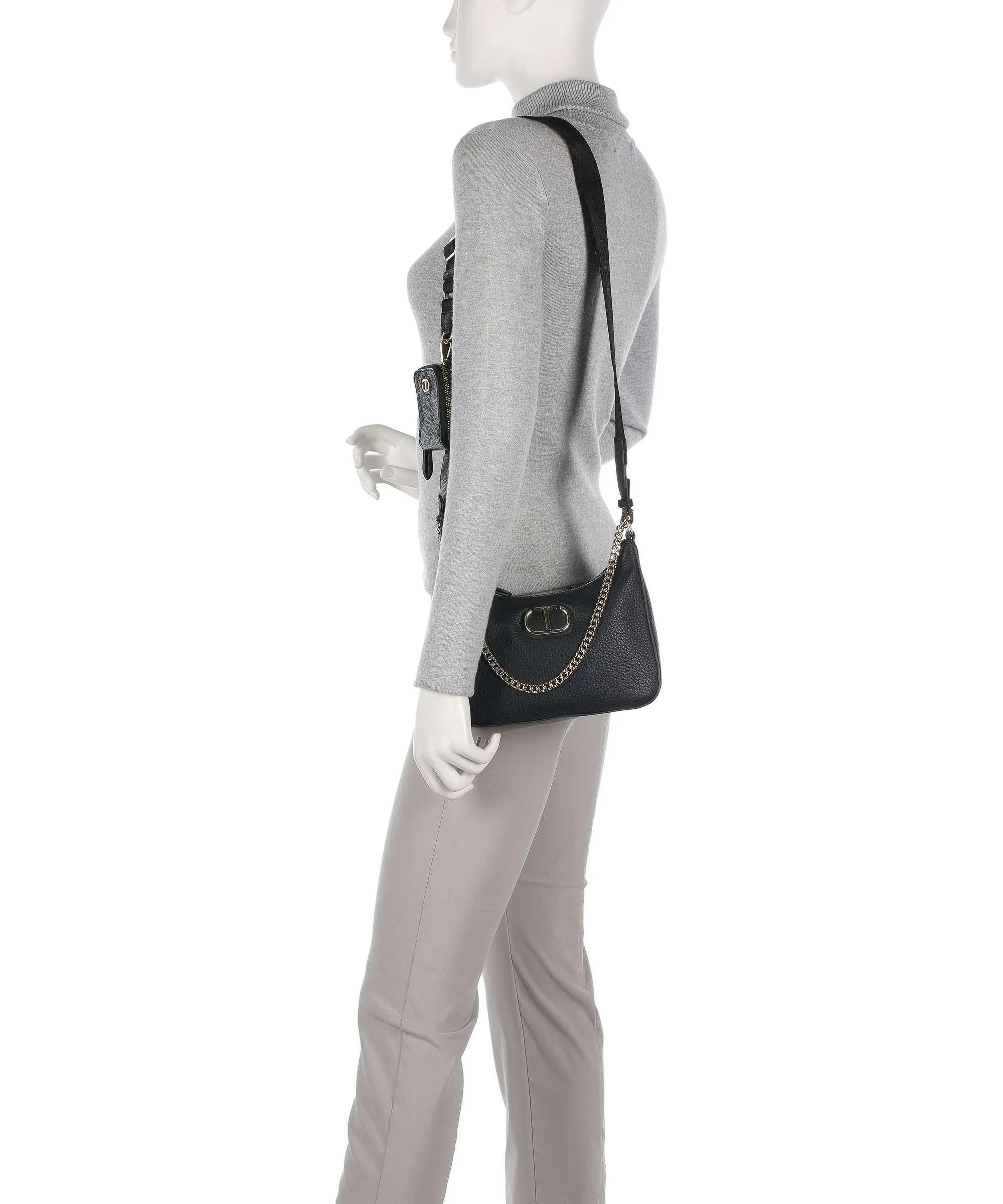  Twinset Soft Grain Borsa a spalla pelle sintetica nero  