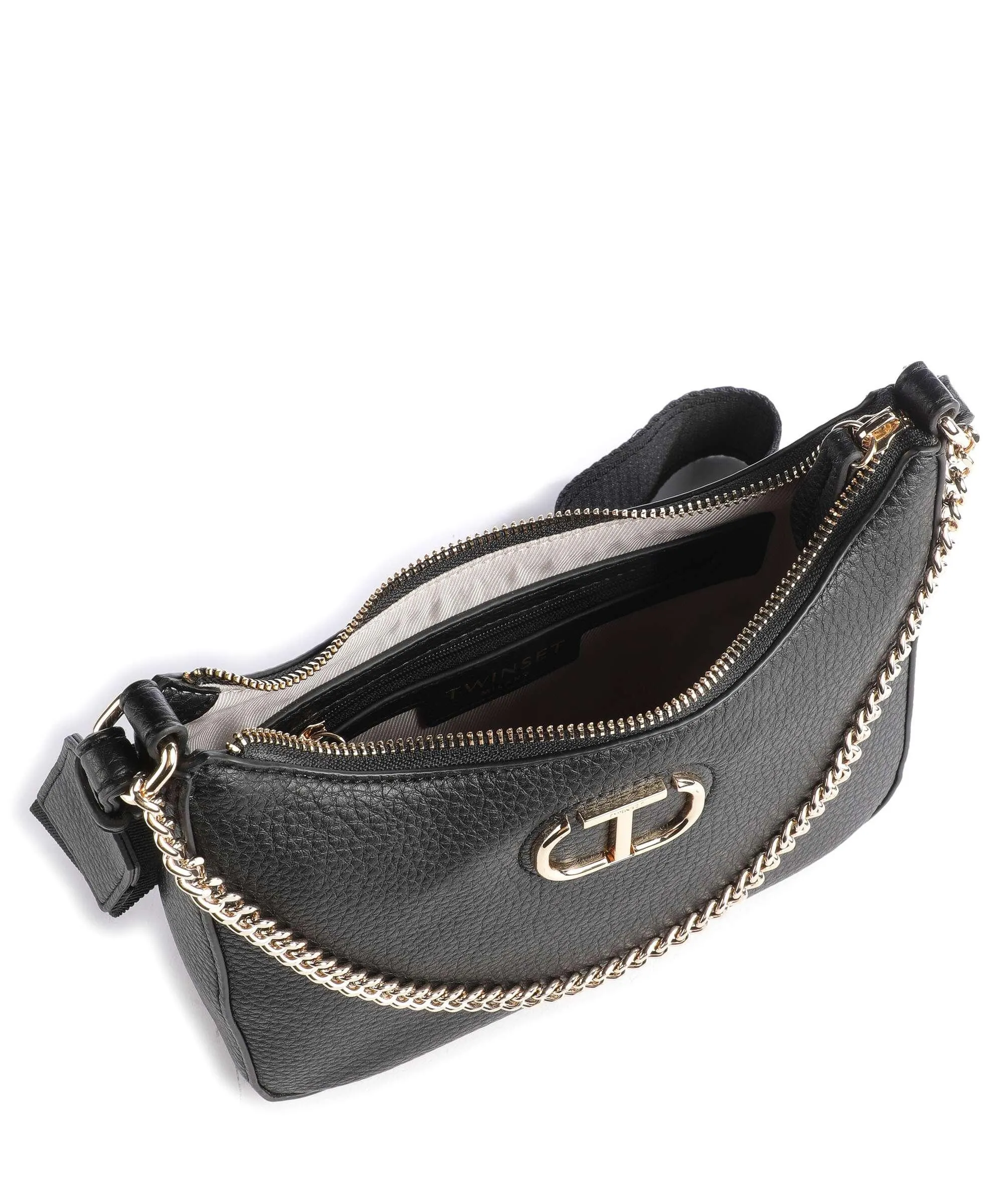  Twinset Soft Grain Borsa a spalla pelle sintetica nero  