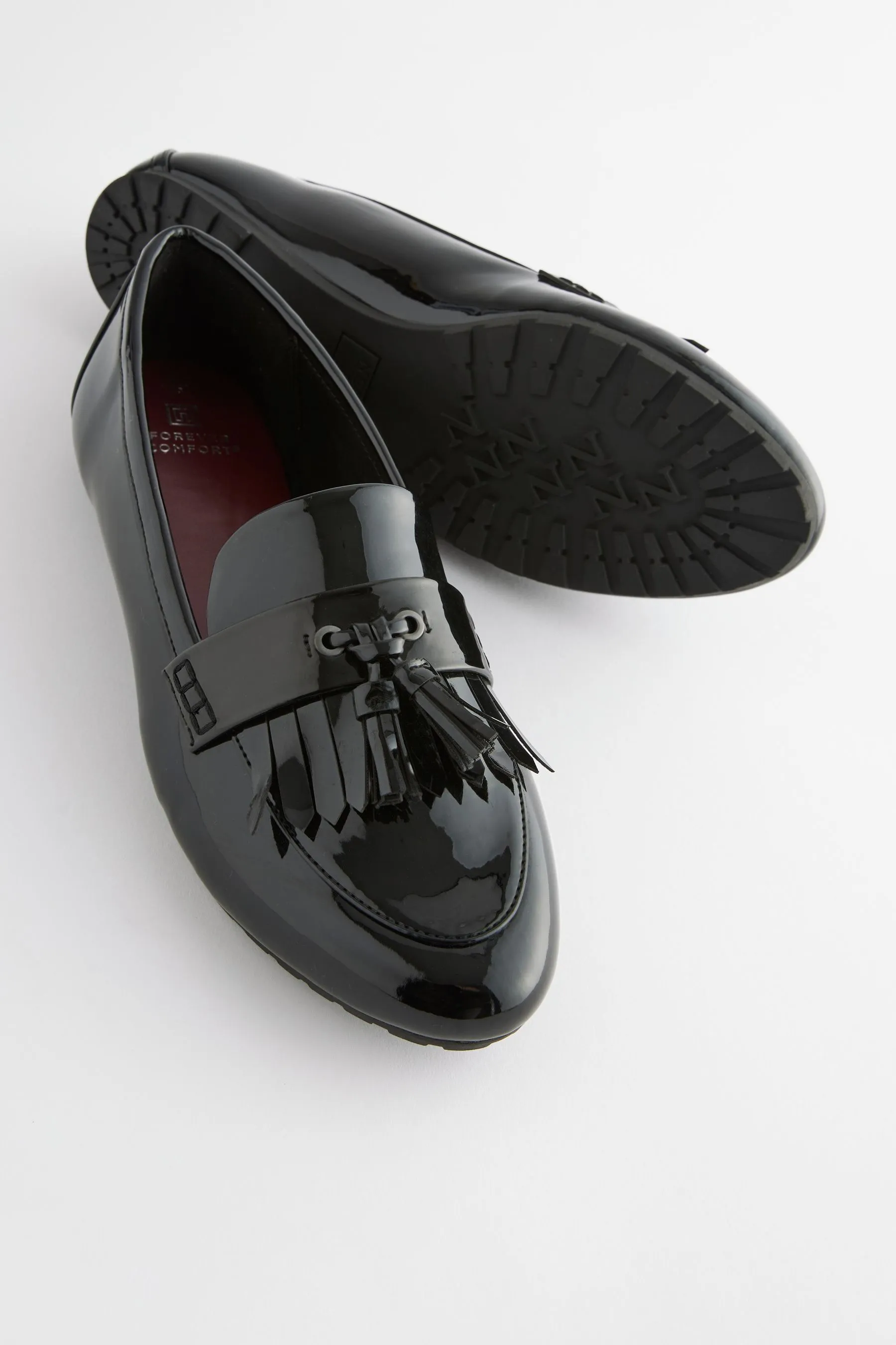 Vernice nera  - Forever Comfort® - Mocassini con nappa e suola a carrarmato