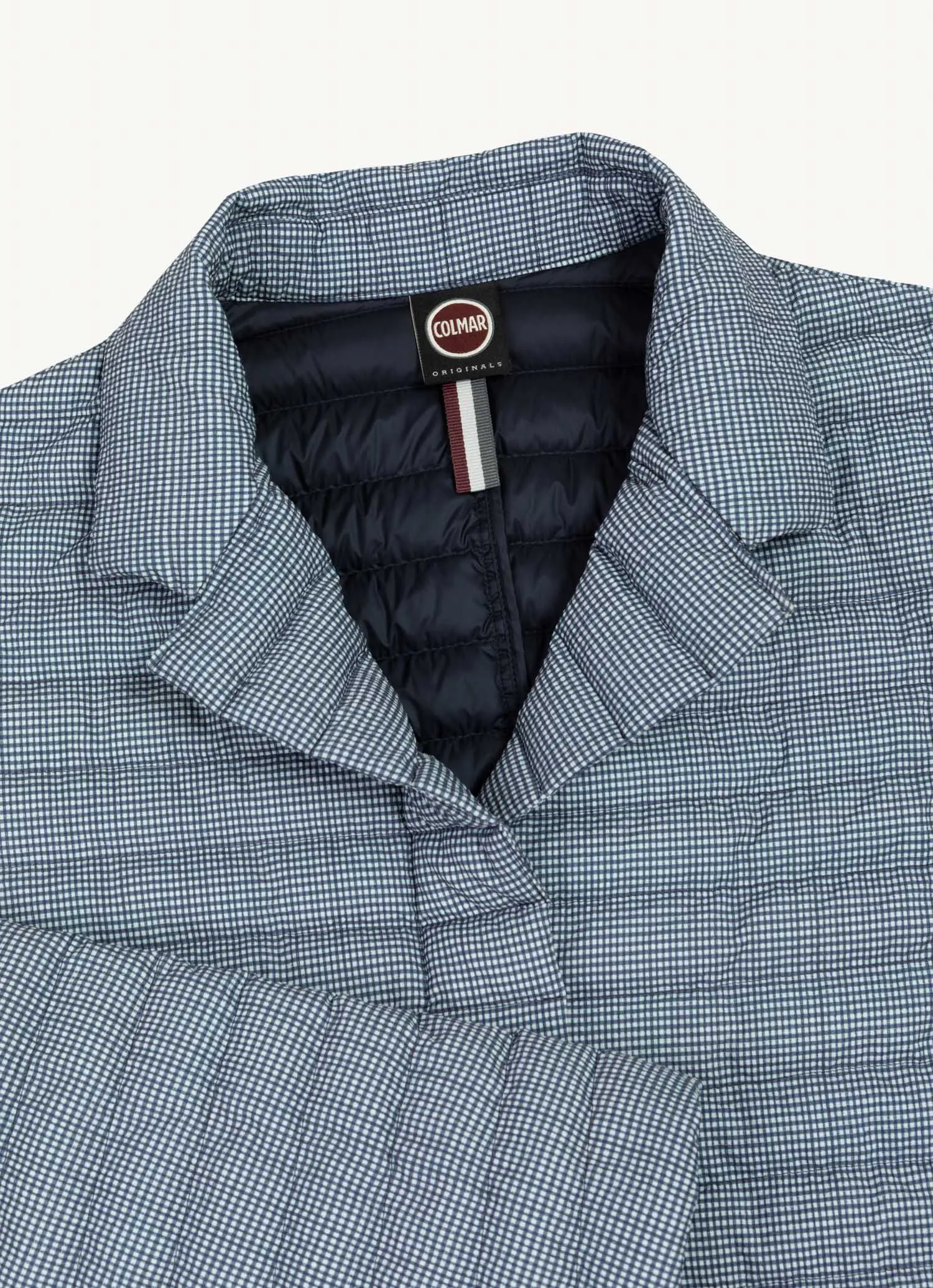 Vichy-print blazer with lapel collar