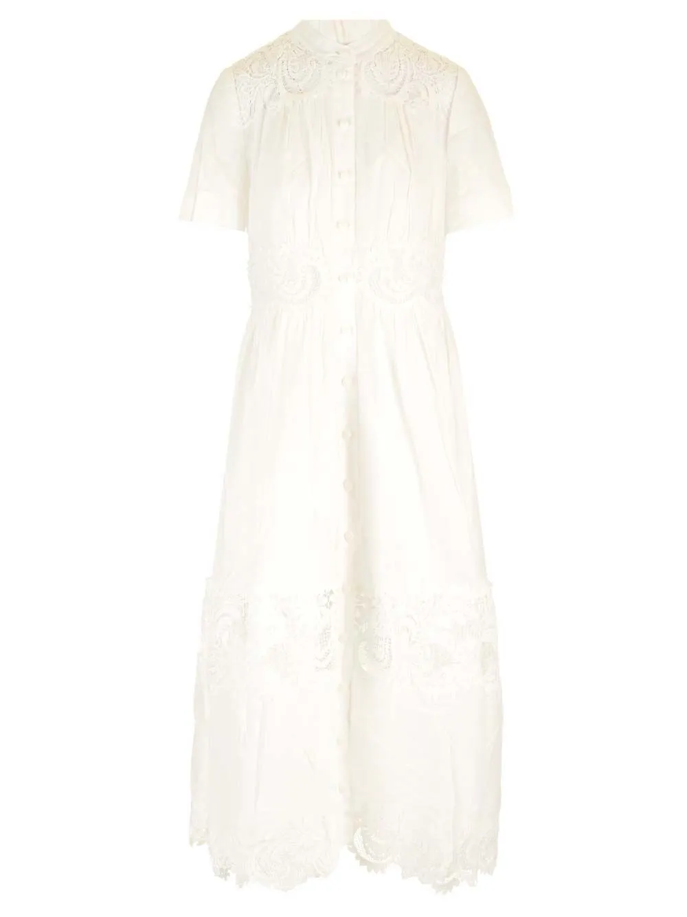   Zimmermann  Pop Lace Trimmed Midi Dress  